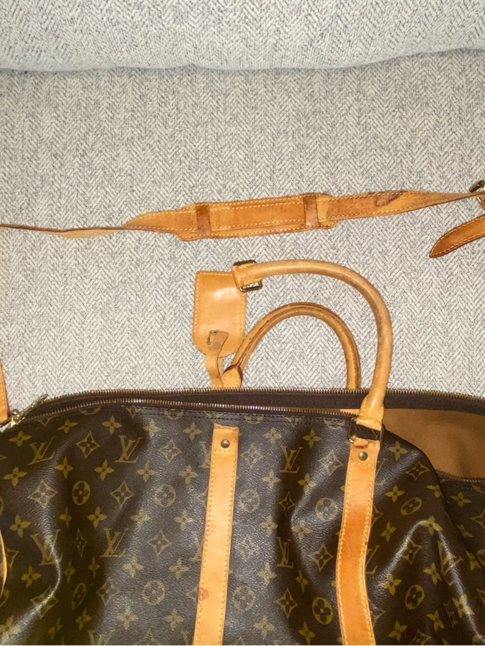 Louis Vuitton Monogram Canvas Keepall Duffel in Brown and Tan - Picture 5 of 11